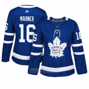 Camiseta Hockey Mujer Toronto Maple Leafs 16 Mitchell Marner Primera Adizero Jugador Azul