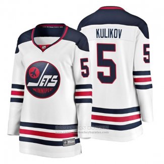 Camiseta Hockey Mujer Winnipeg Jets Dmitry Kulikov Heritage Breakaway Blanco