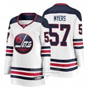 Camiseta Hockey Mujer Winnipeg Jets Tyler Myers Heritage Breakaway Blanco