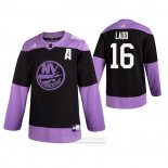 Camiseta Hockey New York Islanders Andrew Ladd 2019 Fights Cancer Negro