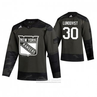 Camiseta Hockey New York Rangers Henrik Lundqvist 2019 Dia De Los Veteranos Camuflaje