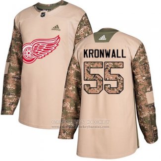 Camiseta Hockey Nino Detroit Red Wings 55 Niklas Kronwall Camuflaje Autentico 2017 Dia De Los Veteranos Stitched