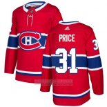 Camiseta Hockey Nino Montreal Canadiens 31 Carey Price Rojo Primera Autentico Stitched