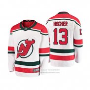 Camiseta Hockey Nino New Jersey Devils Nico Hischier Alterno Breakaway Blanco