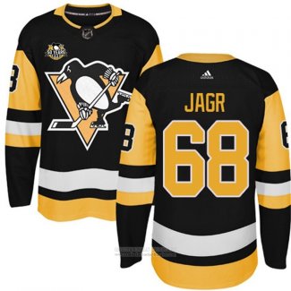 Camiseta Hockey Nino Pittsburgh Penguins 68 Jaromir Jagr Negro 50 Aniversario Primera Premier