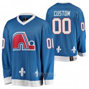 Camiseta Hockey Quebec Nordiques Heritage Vintage Personalizada Azul