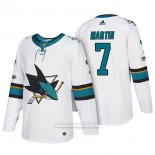 Camiseta Hockey San Jose Sharks 7 Paul Martin 2018 Blanco