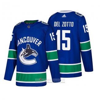 Camiseta Hockey Vancouver Canucks 15 Michael Del Zotto Autentico Primera 2018 Azul