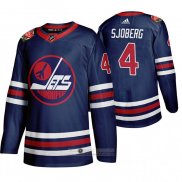 Camiseta Hockey Winnipeg Jets 4 Lars Erik Sjoberg 2019-20 Heritage Classic Azul