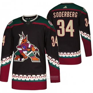 Camiseta Hockey Arizona Coyotes Carl Soderberg Throwback Kachina Negro