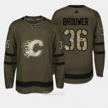 Camiseta Hockey Calgary Flames 36 Troy Brouwer Verde Salute To Service