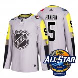 Camiseta Hockey Carolina Hurricanes 5 Noah Hanifin Gris 2018 All Star Autentico