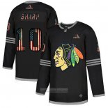 Camiseta Hockey Chicago Blackhawks Patrick Sharp 2020 USA Flag Negro