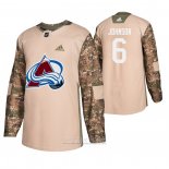 Camiseta Hockey Colorado Avalanche Erik Johnson Dia De Los Veteranos Camuflaje