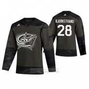 Camiseta Hockey Columbus Blue Jackets Oliver Bjorkstrand 2019 Dia De Los Veteranos Camuflaje