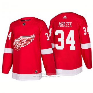 Camiseta Hockey Detroit Red Wings 34 Petr Mrazek New Outfitted 2018 Rojo