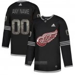 Camiseta Hockey Detroit Red Wings Personalizada Black Shadow