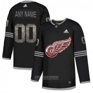 Camiseta Hockey Detroit Red Wings Personalizada Black Shadow