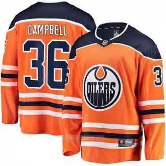 Camiseta Hockey Edmonton Oilers Jack Campbell Primera Breakaway Naranja