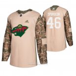 Camiseta Hockey Minnesota Wild Jared Spurgeon Dia De Los Veteranos Camuflaje