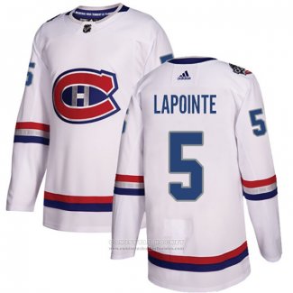 Camiseta Hockey Montreal Canadiens 5 Guy Lapointe Autentico 2017 100 Classic Blanco