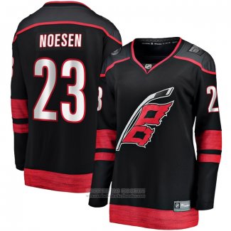 Camiseta Hockey Mujer Carolina Hurricanes Stefan Noesen Primera Breakaway Negro