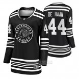 Camiseta Hockey Mujer Chicago Blackhawks Calvin De Haan Premier Alterno Negro