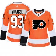 Camiseta Hockey Mujer Philadelphia Flyers 93 Jakub Voracek Adizero Jugador Primera Naranja