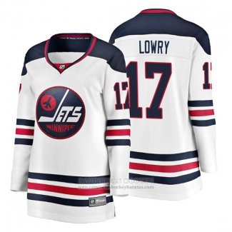 Camiseta Hockey Mujer Winnipeg Jets Adam Lowry Heritage Breakaway Blanco