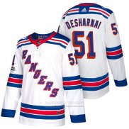 Camiseta Hockey New York Rangers 51 David Desharnais Autentico Segunda 2018 Blanco