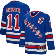 Camiseta Hockey New York Rangers Mark Messier Mitchell & Ness Big & Tall 2015 Captain Patch Blue Line Azul