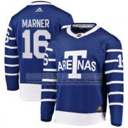 Camiseta Hockey Nino Toronto Maple Leafs 16 Mitchell Marner Azul Autentico 2018 Arenas Throwback Stitched