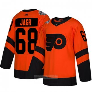 Camiseta Hockey Philadelphia Flyers 68 Jaromir Jagr Autentico 2019 Stadium Series Naranja