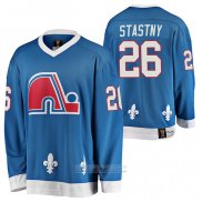 Camiseta Hockey Quebec Nordiques Peter Stastny Heritage Vintage Replica Azul