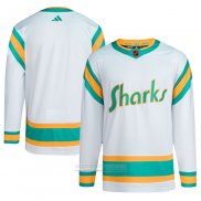 Camiseta Hockey San Jose Sharks Reverse Retro Autentico Blank Blanco