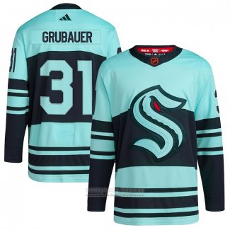 Camiseta Hockey Seattle Kraken Philipp Grubauer Reverse Retro Autentico Verde