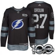 Camiseta Hockey Tampa Bay Lightning 27 Jonathan Drouin 2017 100 Aniversario Negro