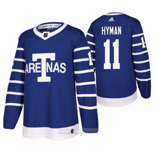 Camiseta Hockey Toronto Maple Leafs Zach Hyman Throwback Autentico Azul