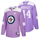 Camiseta Hockey Winnipeg Jets Josh Morrissey 2018 Fights Cancer Violeta