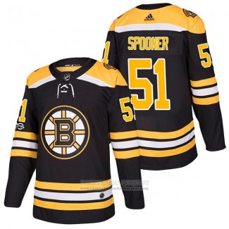 Camiseta Hockey Boston Bruins Ryan Spooner Primera Autentico 2018 Negro