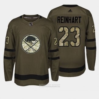 Camiseta Hockey Buffalo Sabres 23 Sam Reinhart Verde Salute To Service