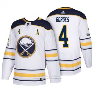 Camiseta Hockey Buffalo Sabres 4 Josh Gorges 2018 New Season Team Road Blanco