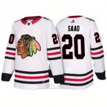 Camiseta Hockey Chicago Blackhawks 20 Brandon Saad Segunda 2018 Blanco