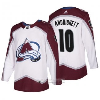 Camiseta Hockey Colorado Avalanche 10 Sven Andrighetto 2018 Blanco