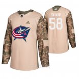 Camiseta Hockey Columbus Blue Jackets David Savard Dia De Los Veteranos Camuflaje