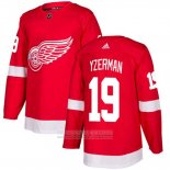 Camiseta Hockey Detroit Red Wings 19 Steve Yzerman Rojo Primera Autentico Stitched