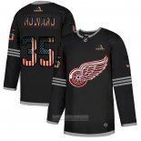 Camiseta Hockey Detroit Red Wings Jimmy Howard 2020 USA Flag Negro