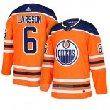 Camiseta Hockey Edmonton Oilers Adam Larsson Primera Naranja