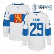 Camiseta Hockey Finlandia Patrik Laine 29 Premier 2016 World Cup Blanco