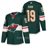 Camiseta Hockey Minnesota Wild 19 Luke Kunin Autentico Primera 2018 Verde